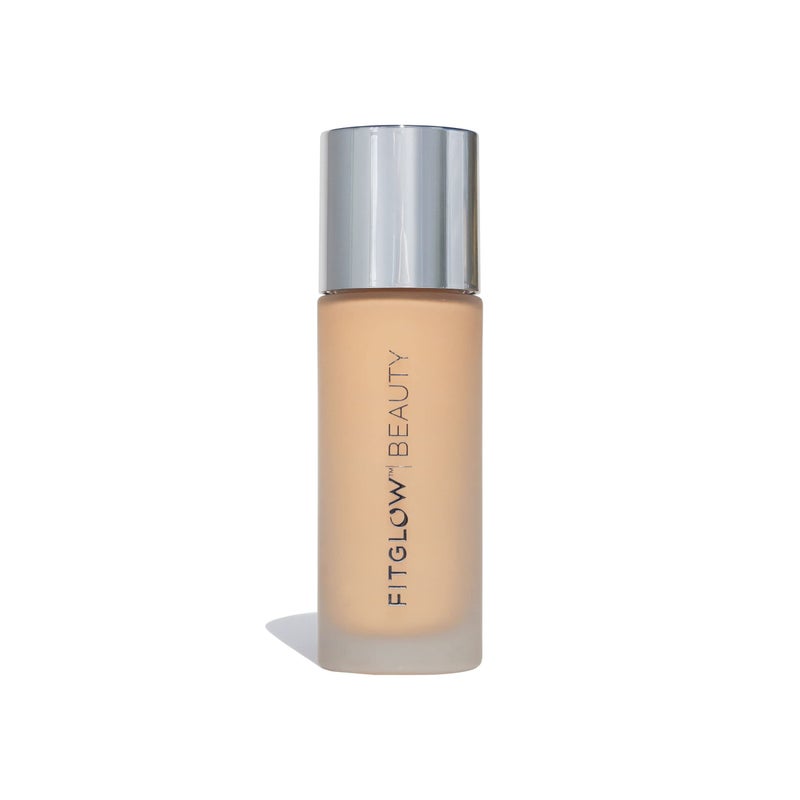 Fitglow Beauty Foundation  Vegan SkinTreating Foundation with Peptides  Plant Collagen  Buildable MediumFull Coverage Natural Finish  Hydrating AntiAging PoreFriendly  F2730ml